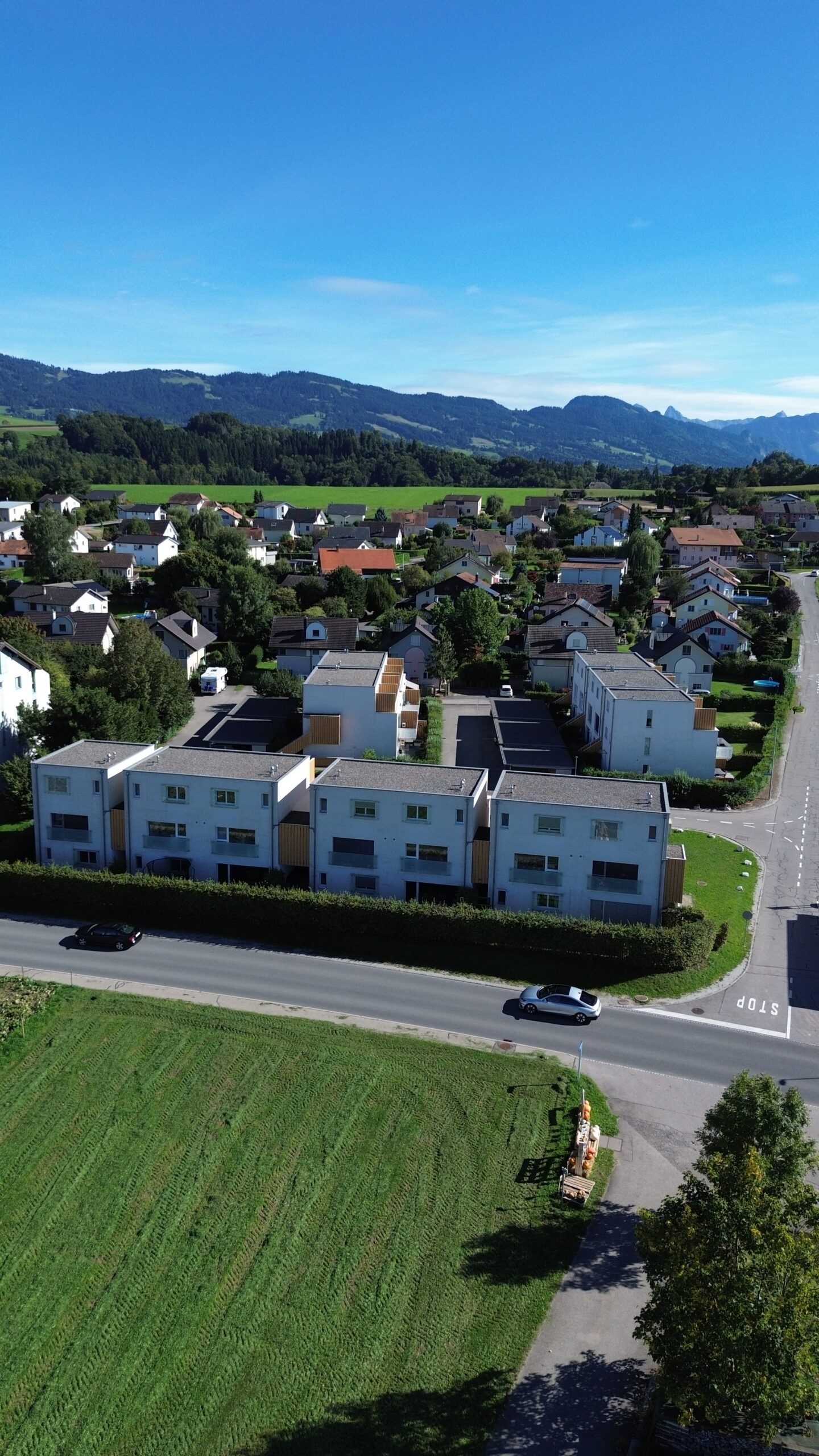 Quartier résidentiel avec maisons modernes à Rossens