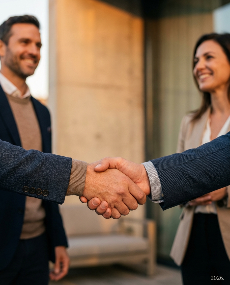 Conclusion d'un accord de financement pour un crédit hypothécaire à Préverenges entre un courtier et son client.