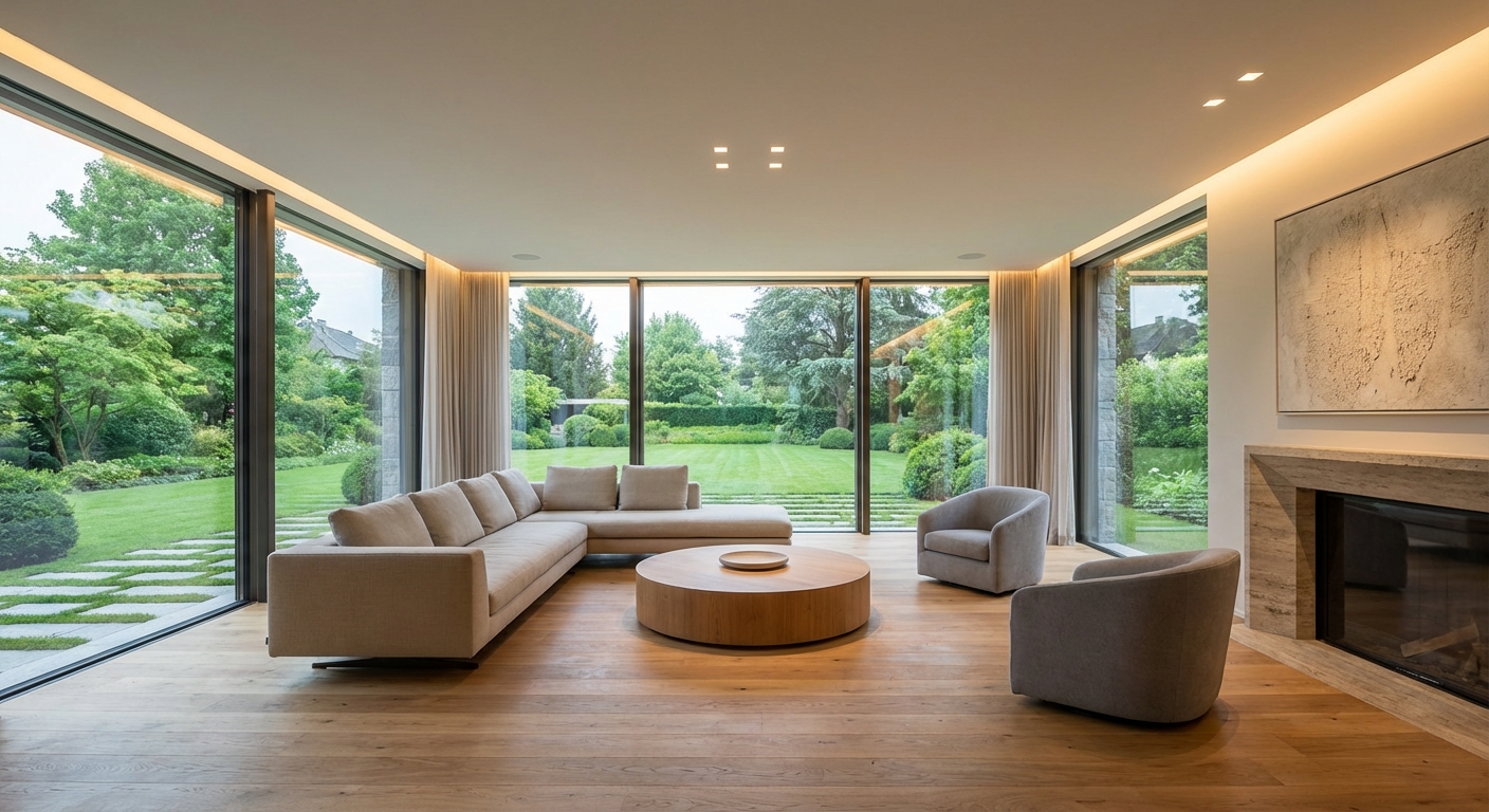 Intérieur d'une maison moderne type financée par un crédit hypothécaire à Oron-la-Ville.