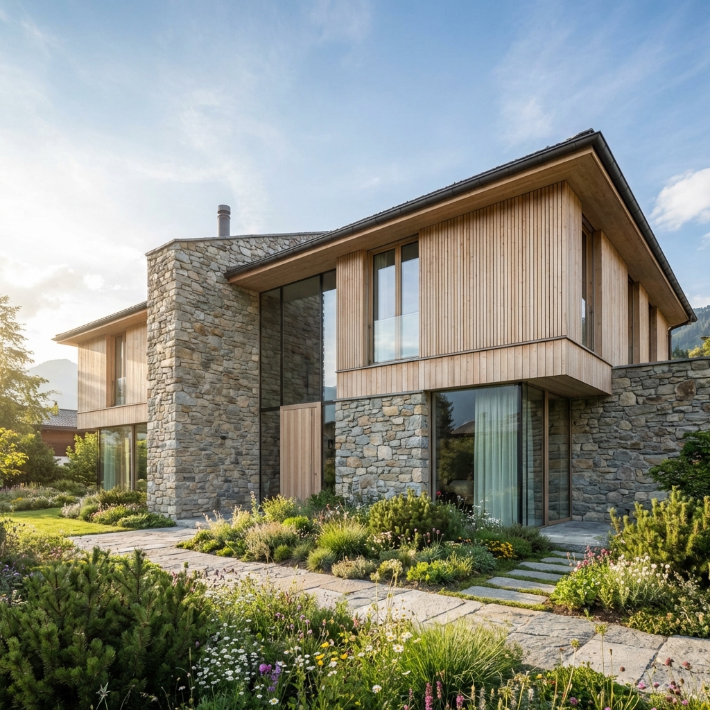 Villa moderne de standing illustrant un projet d'achat avec crédit hypothécaire à Hermance.